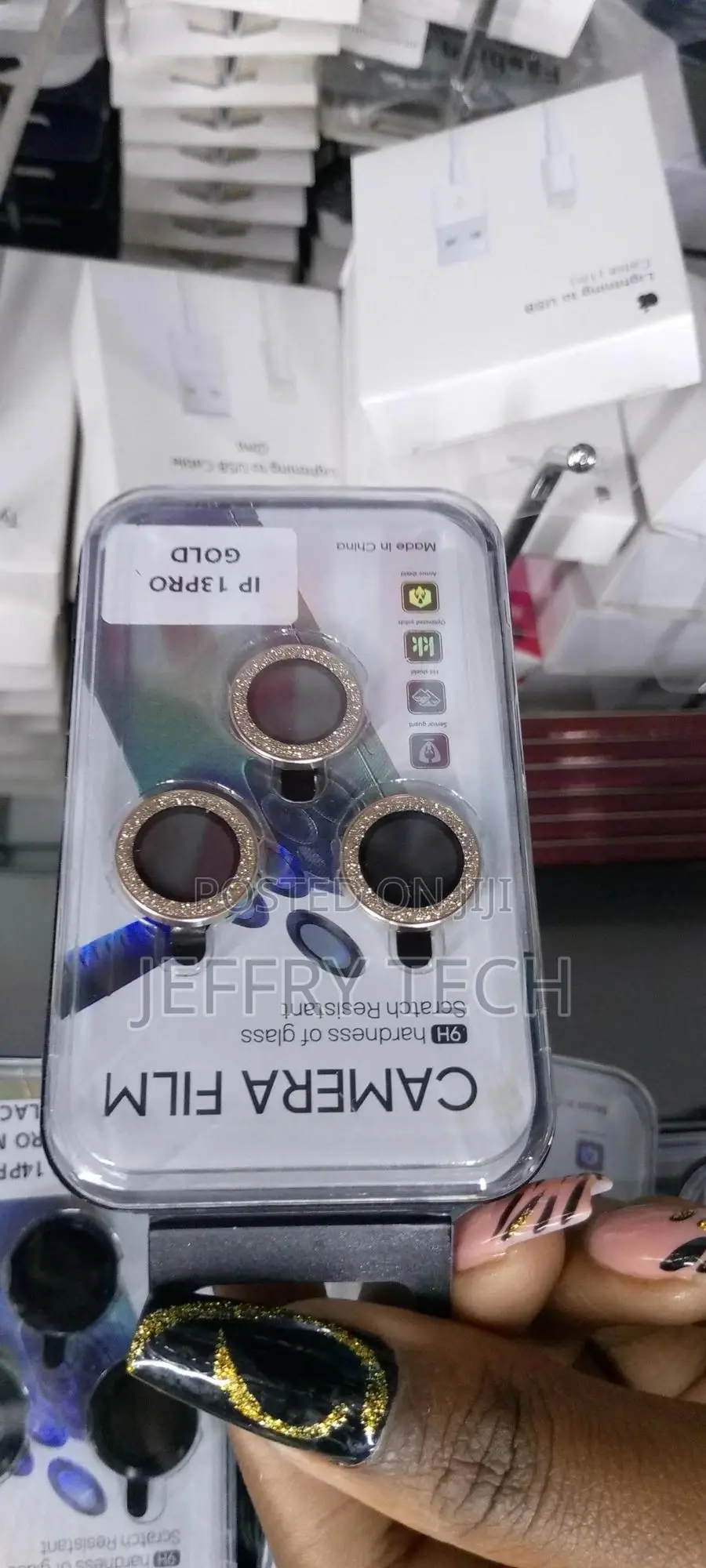 Xfilm Bling Gold Camera Lens Protector for iPhone 13 Pro