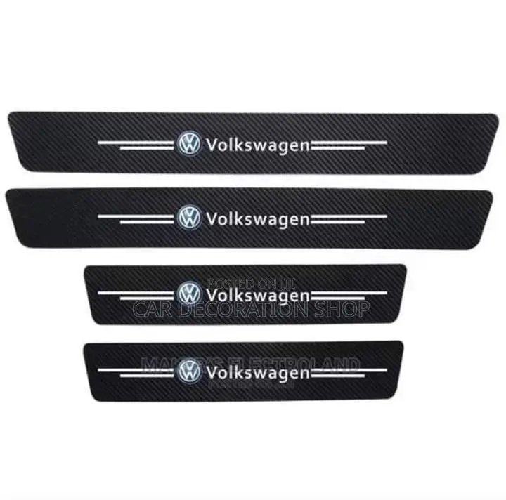 4pc Volkswagen Door Antiscratch Carbon Fiber Finish Sticker