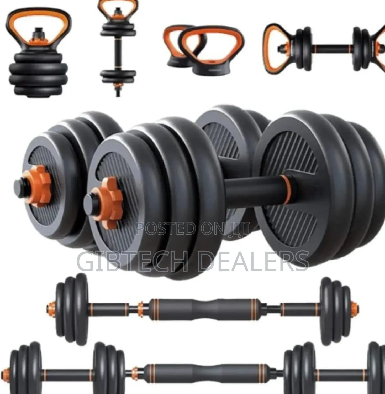 50kg 6 in 1 Dumbbells Kettlebell,