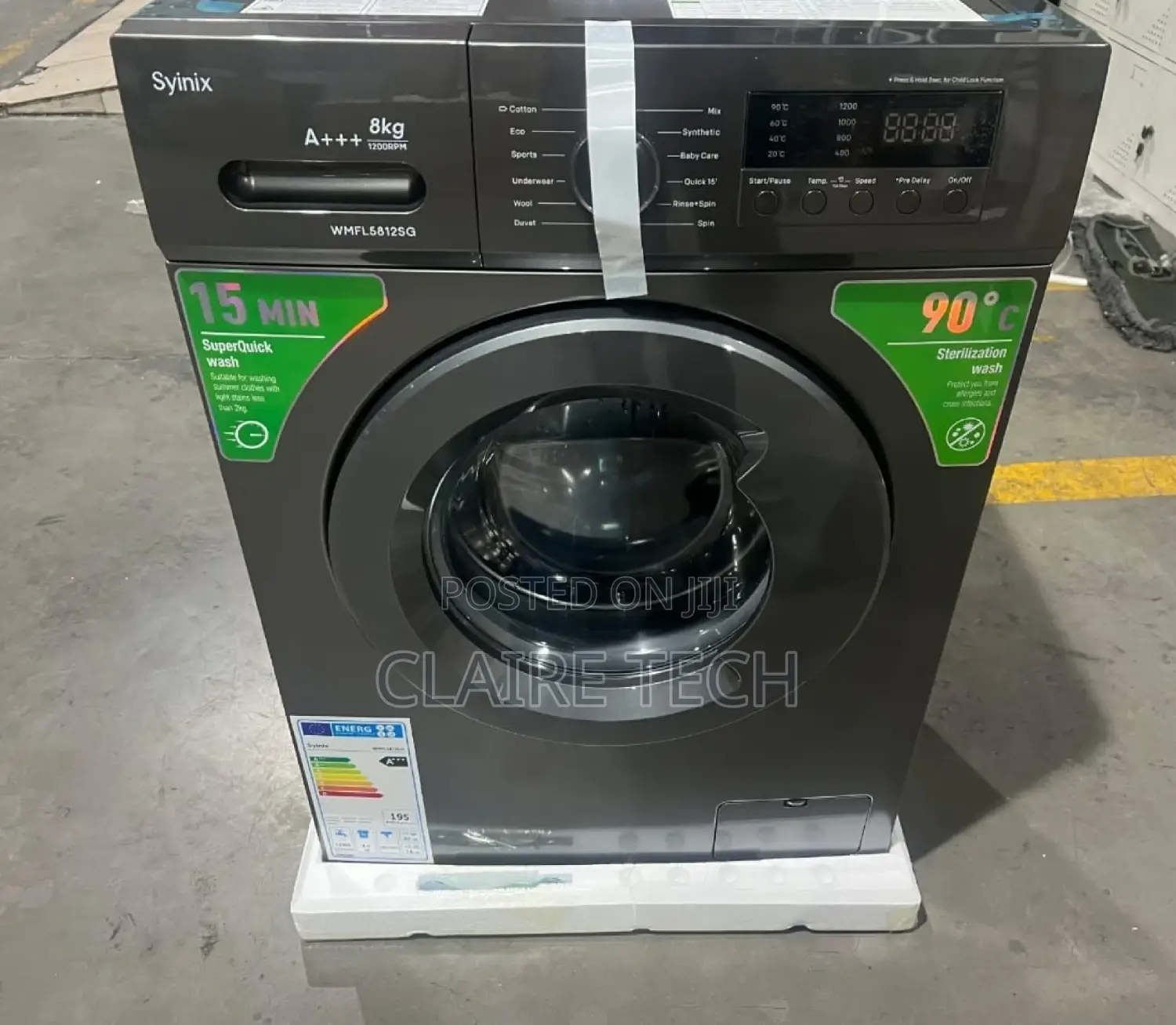 Syinix Front Loading Washing Machine 8kg Wash and Steam Wash
