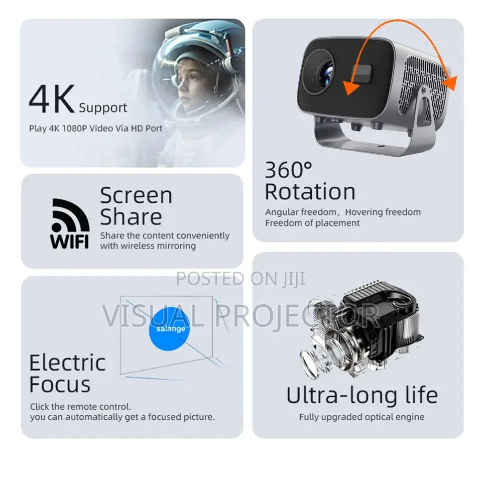 Anu A10 Android Projector With 150 Inch Screen Size