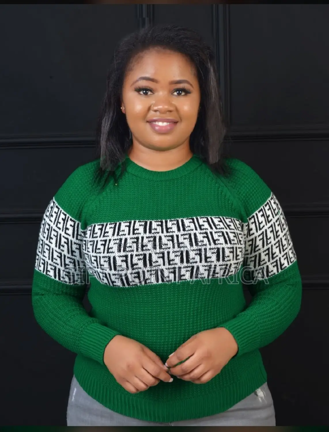 Green Free Size Sweater Tops for Women