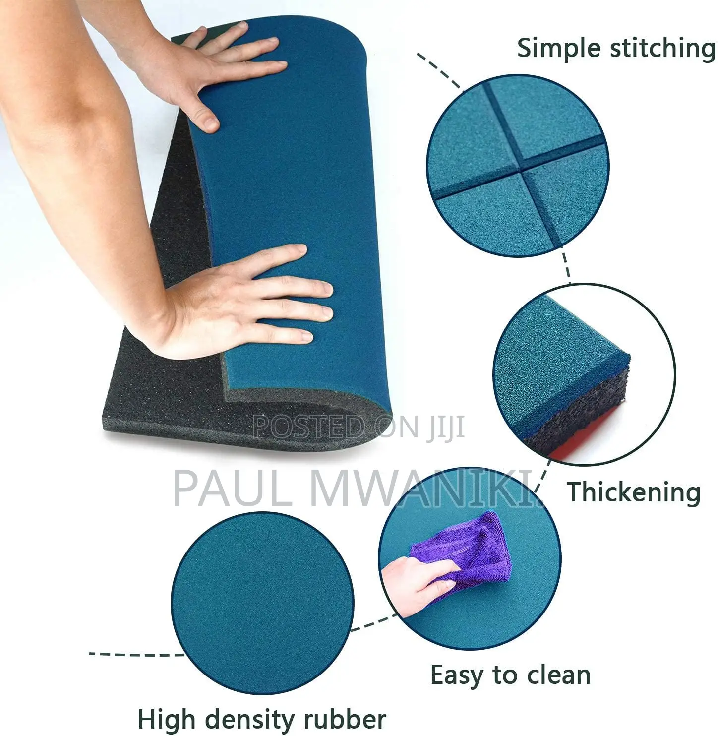Gym Tiles Floor Rubber 50cmm×50cm×20mm Heavy Duty Rubber.