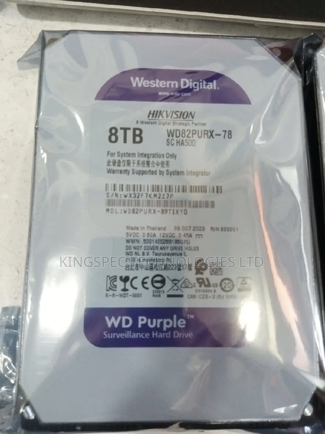 Western Digital (Wd) Purple 8tb Surveillance Hard Drive