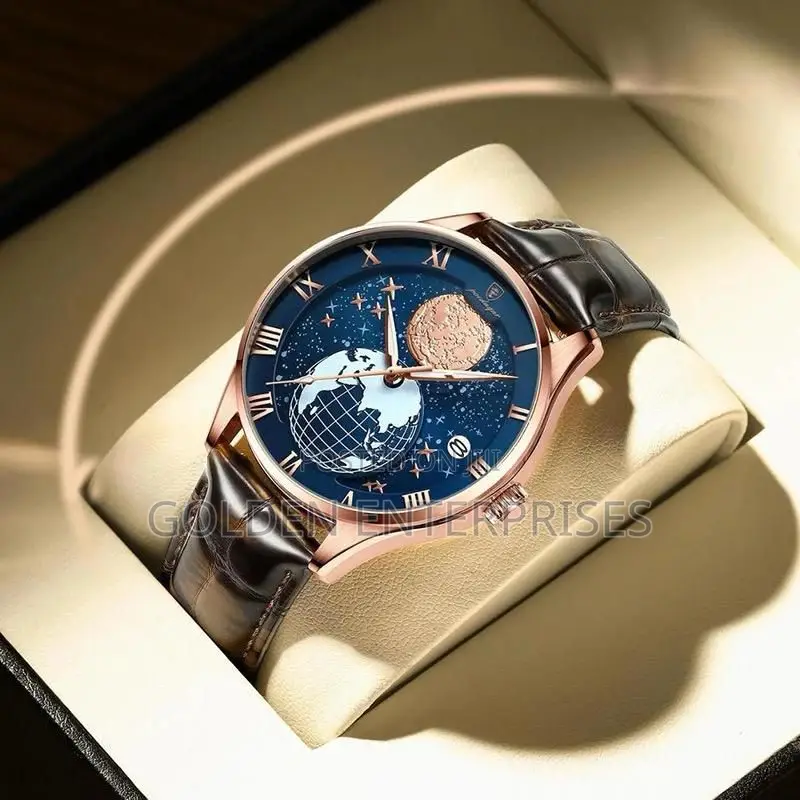Poedagar Gents Watch Leather Strap