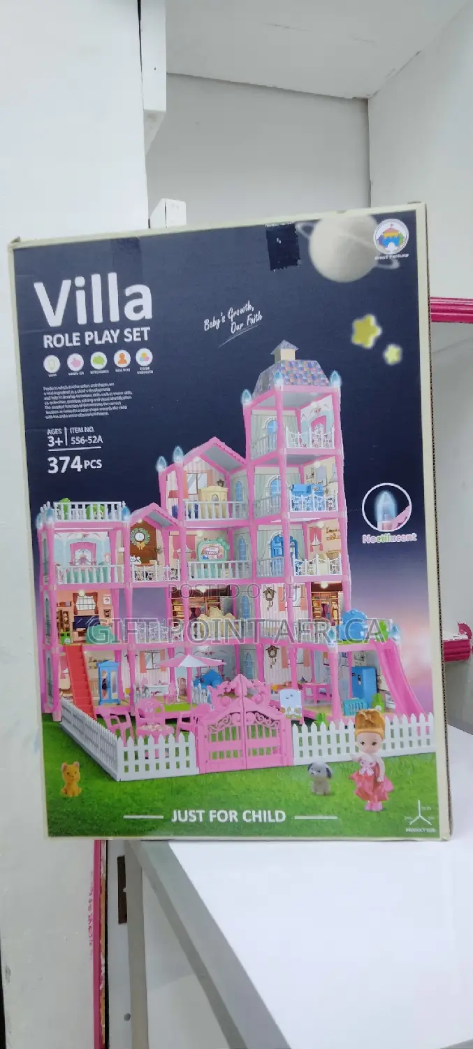 374 Pieces Kids Doll House Play Set