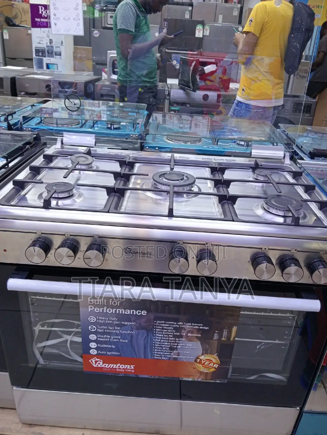 Ramtons Rf/499 5g + Electric Oven 90×60 Cooker – Silver