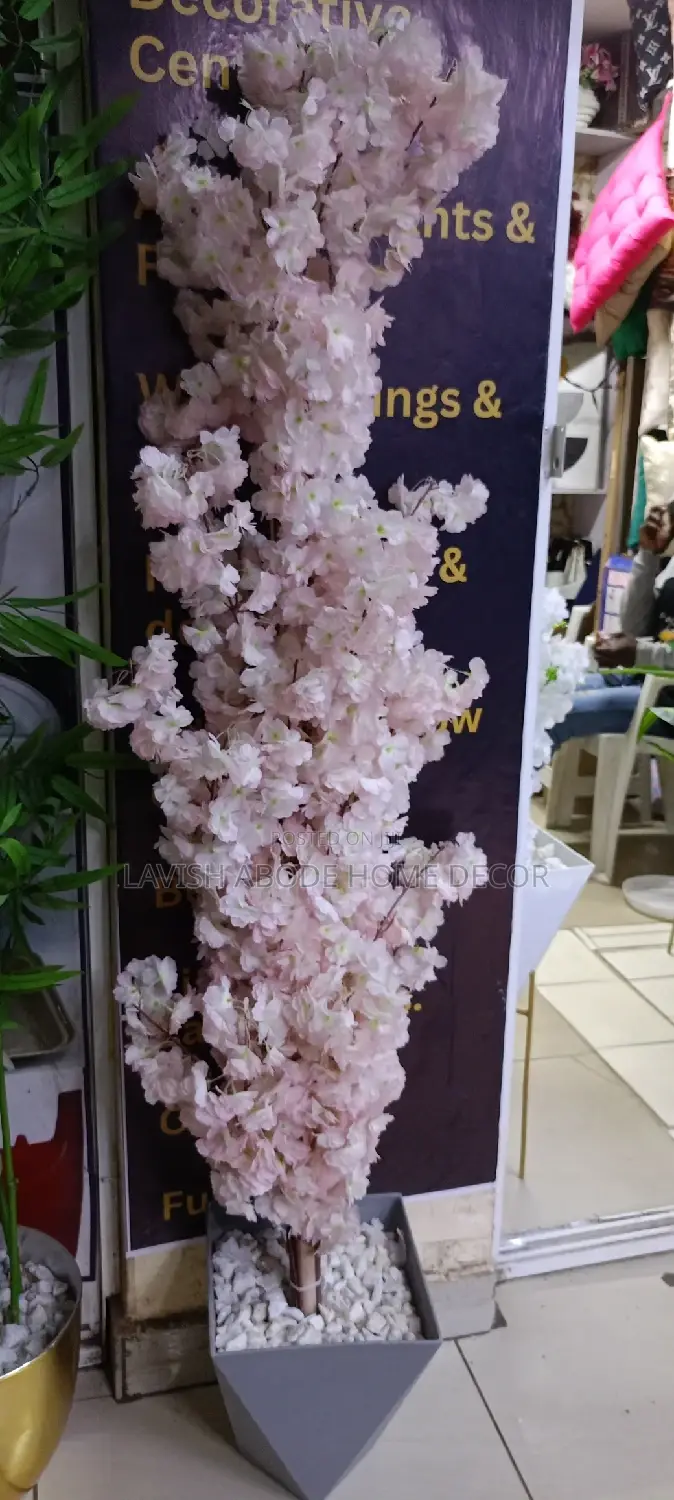 Long Artificial Cherry Blossom Plant - Baby Pink