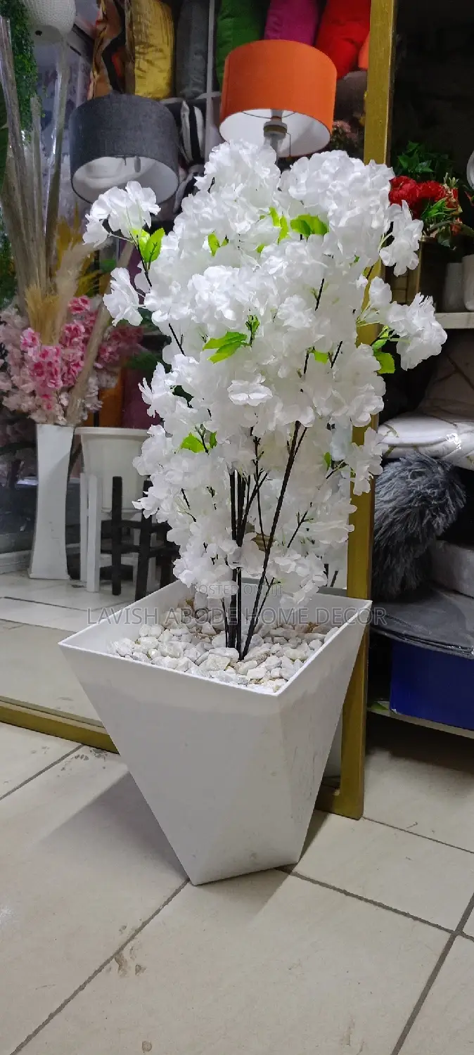 Artificial Cherry Blossom Flowers Plant With Planter Pot