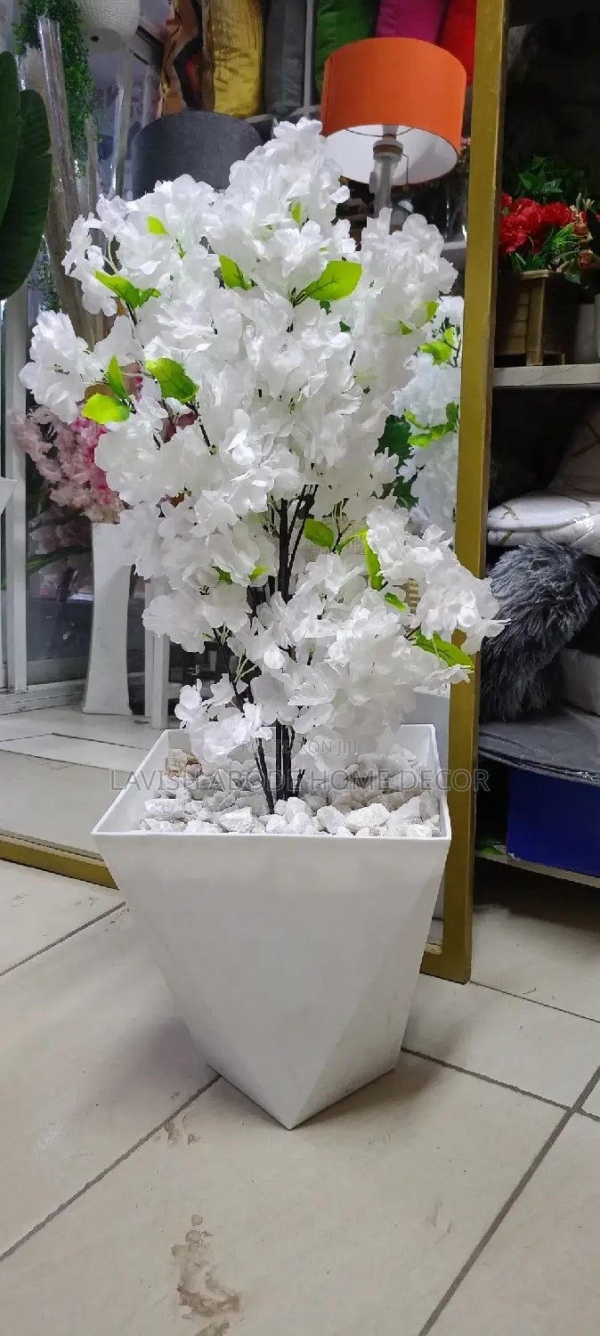 Artificial Cherry Blossom Flowers Plant With Planter Pot