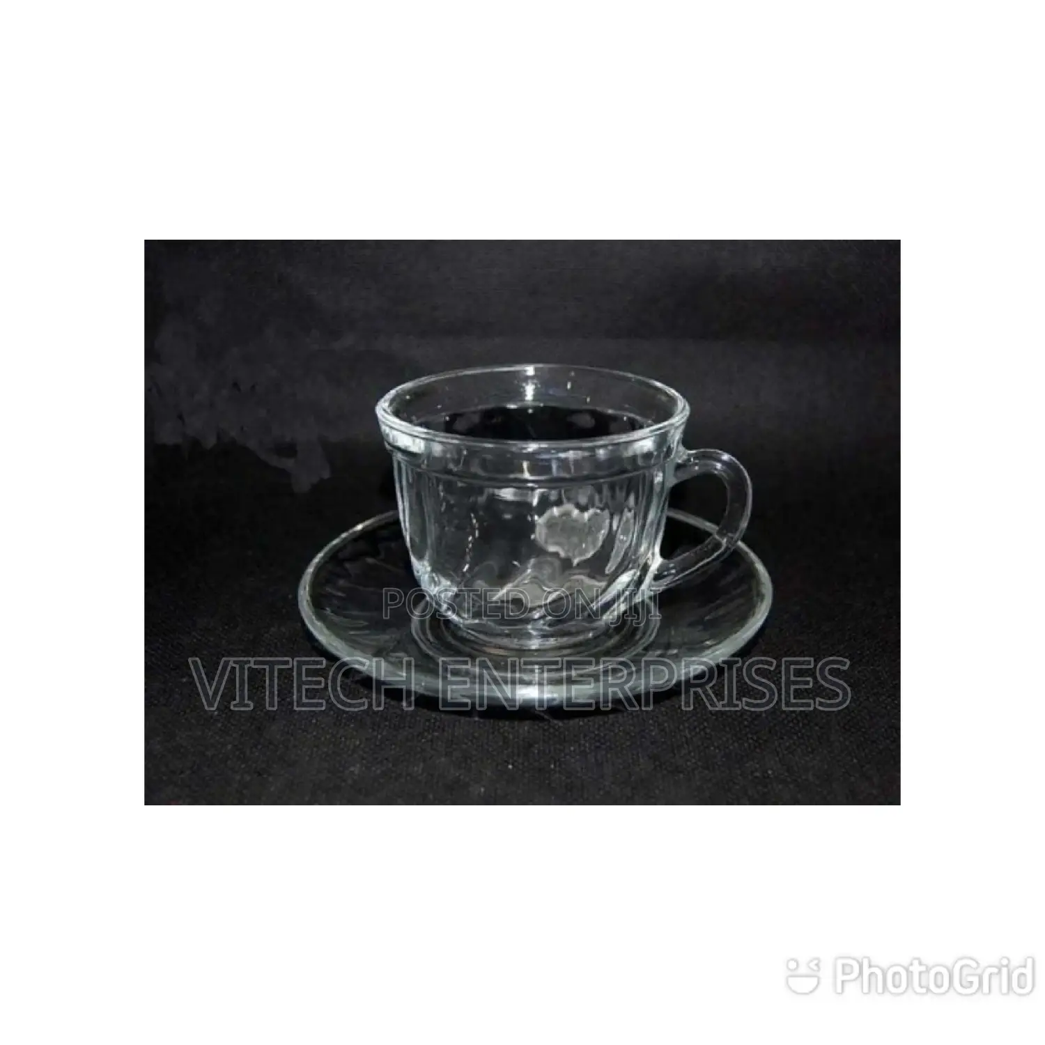 Clear Mug Glass Cups and Saucers