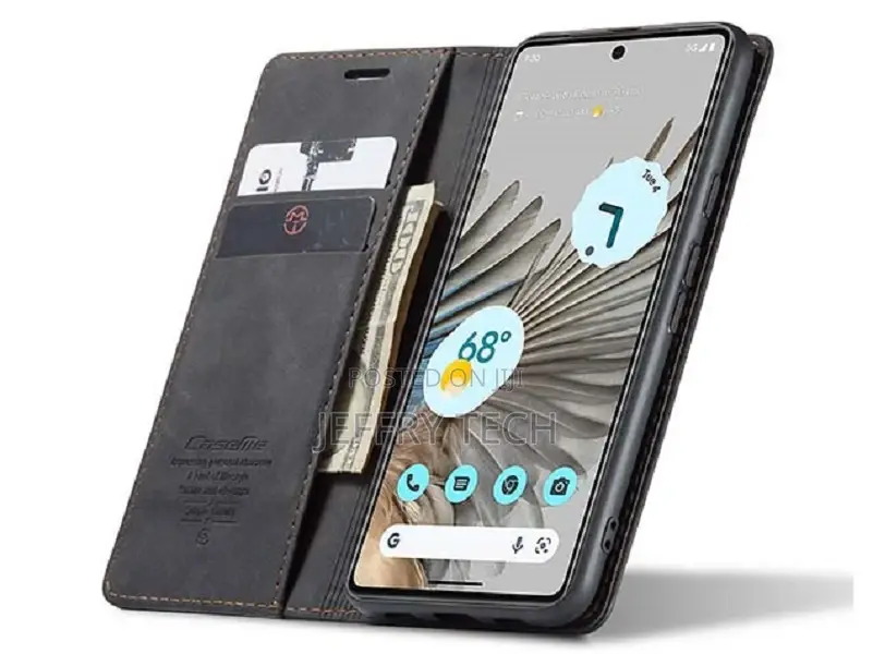 Leather Wallet Case With Stand for Google Pixel 8 - Charcoa
