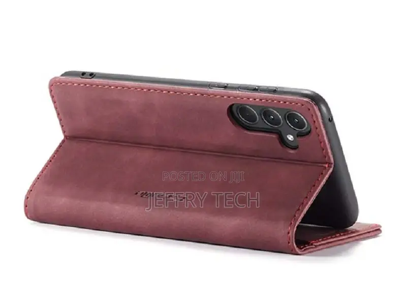 Leather Wallet Case With Stand for Samsung Galaxy A55 - Bur
