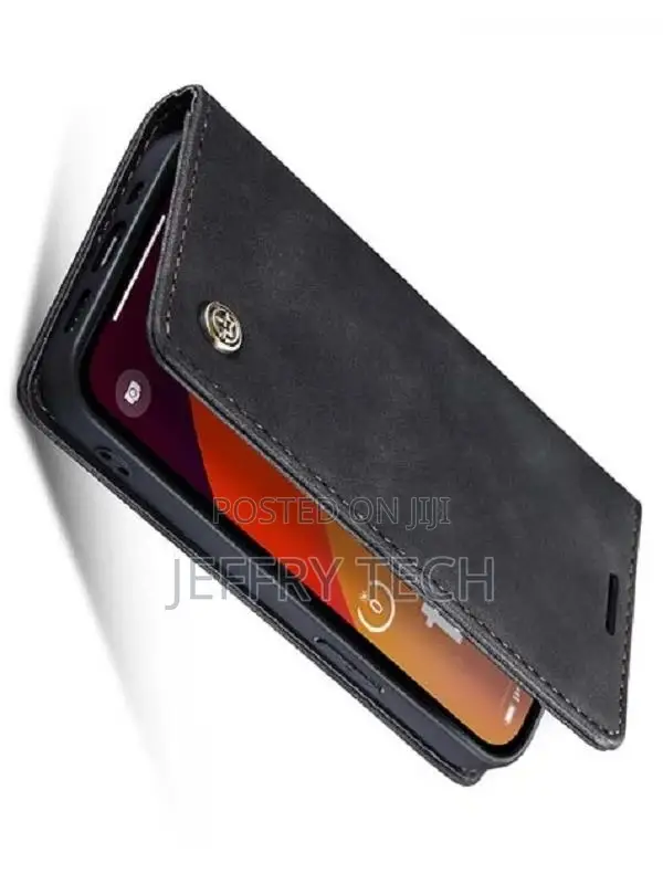 Leather Wallet Case With Stand for iPhone 15 Pro - Charcoal