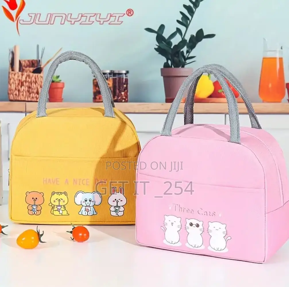 Insulated Cartoon Lunch Bag Available in Pink and Orange