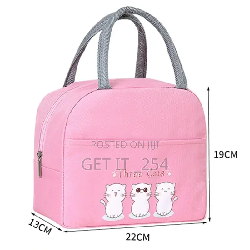 Insulated Cartoon Lunch Bag Available in Pink and Orange