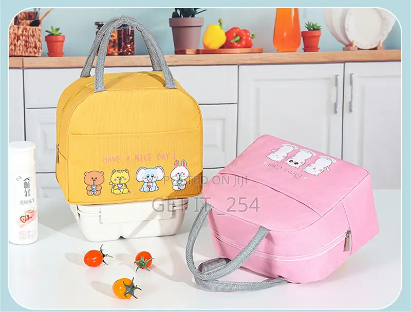 Insulated Cartoon Lunch Bag Available in Pink and Orange