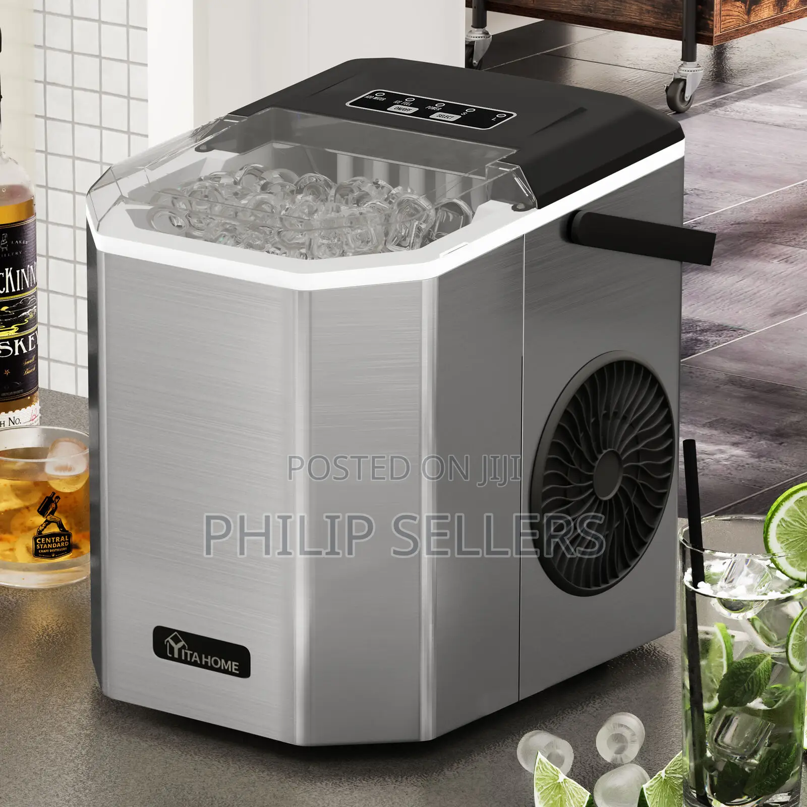 26lbs/24h Stainless Steel Countertop Ice Maker Portable Ice