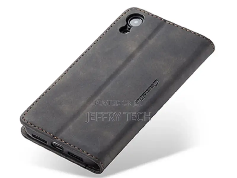 Synthetic Leather Wallet Case With Stand for iPhone XR - Cha