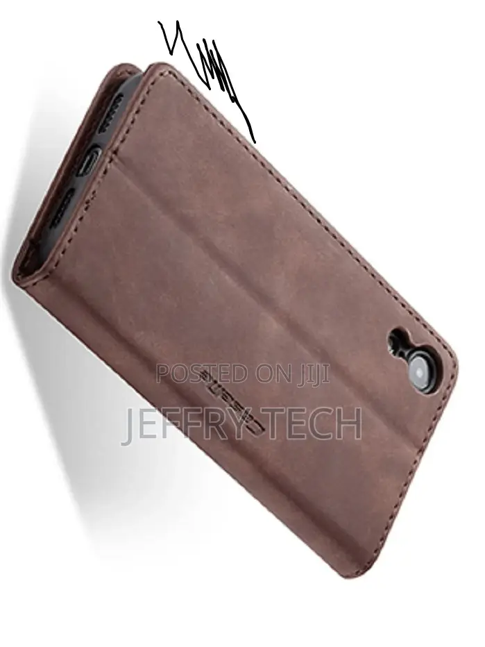 Leather Wallet Case With Stand for iPhone XR - Chocolate