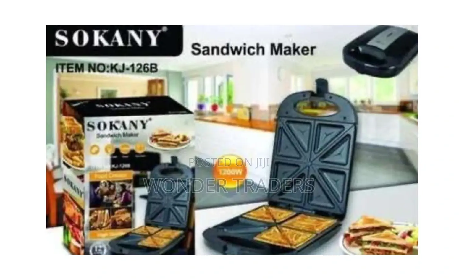 Sandwich Maker 4 Slice Sokany, Sandwich Maker, 4 Slice