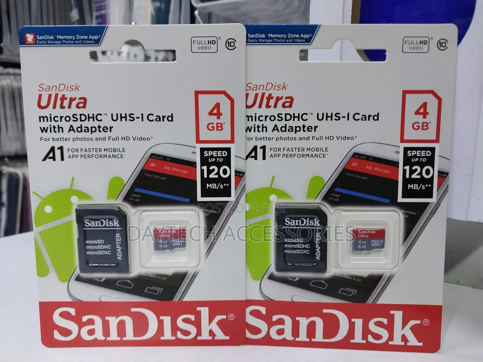 Sandisk Ultra Microsdhc Uhs-I Card (W/ Adapter) - 4gb