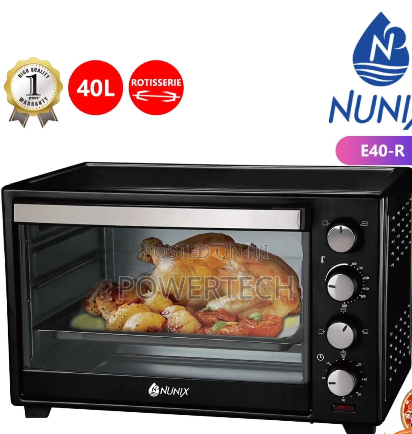 Nunix 40L Electric Rotisserie Oven for Baking and Grilling