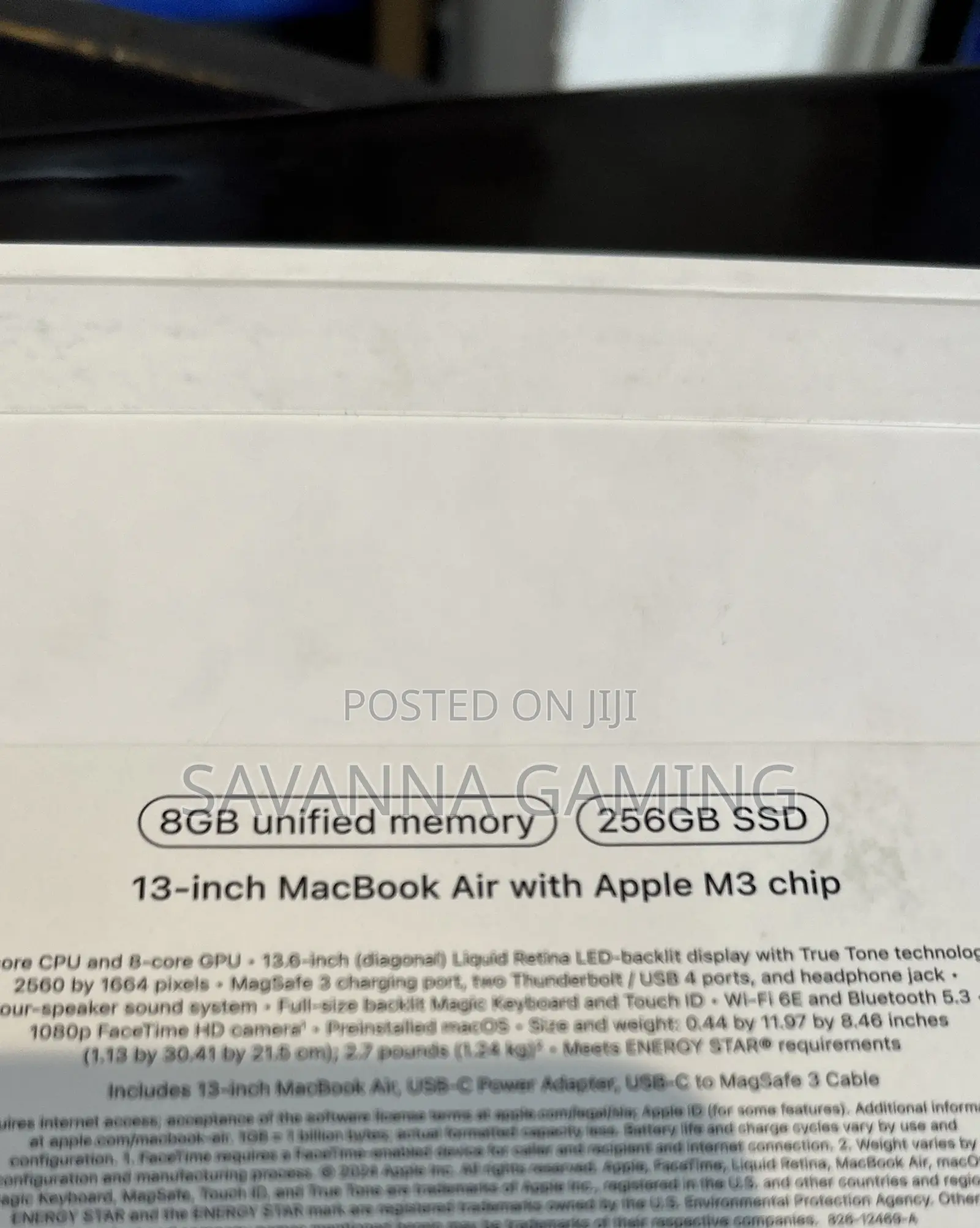 New Laptop Apple MacBook Air 8GB Apple M3 SSD 256GB