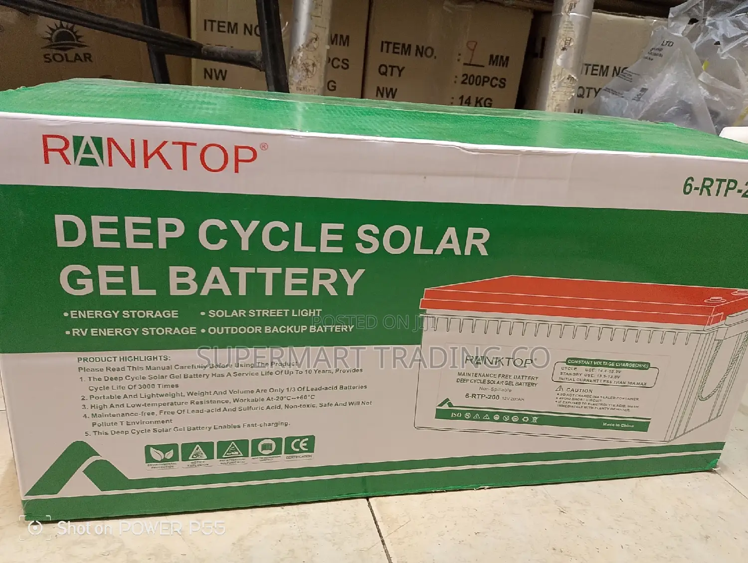 Solar Battery Deep Cycle Gel 200ah