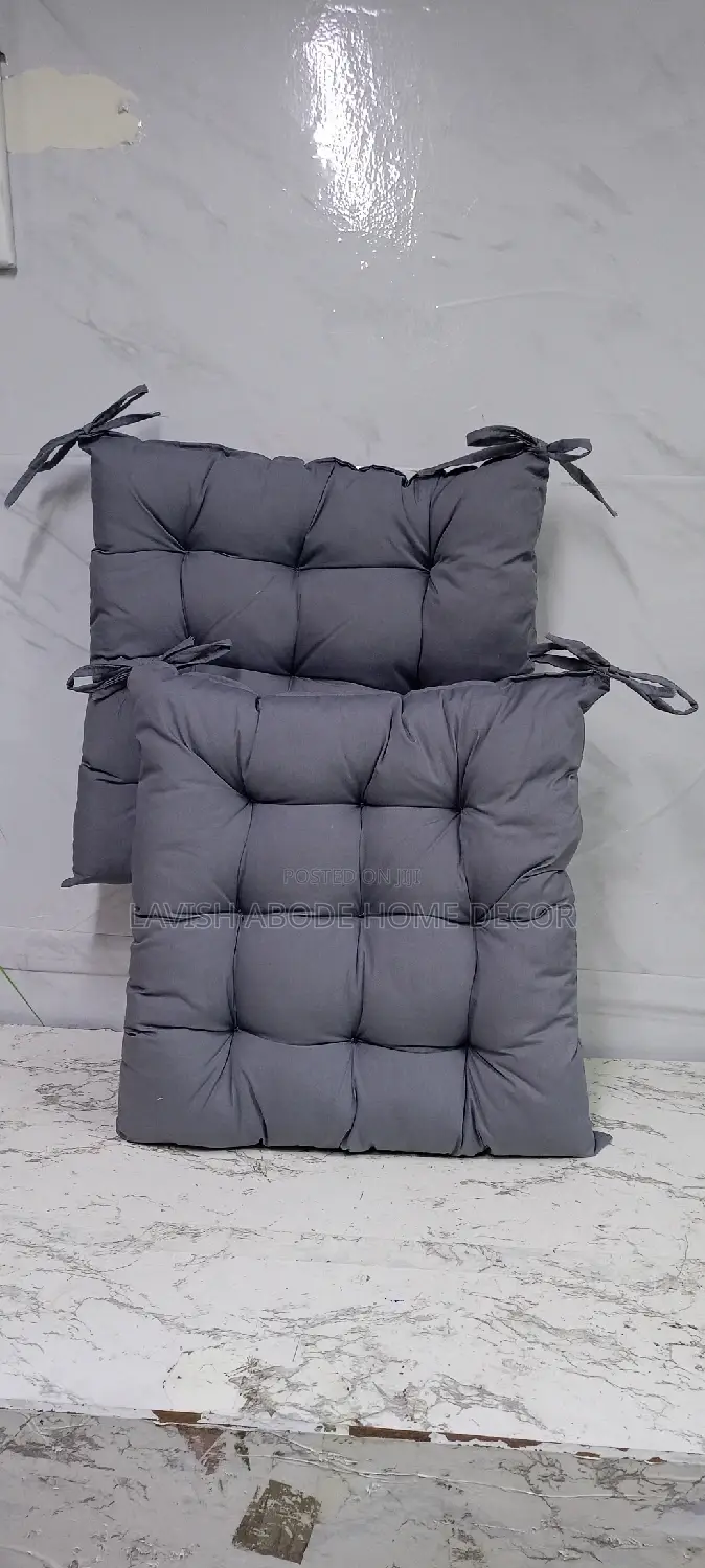 Chair Pads Padded Chair Cushion (Grey) With Secure Ties