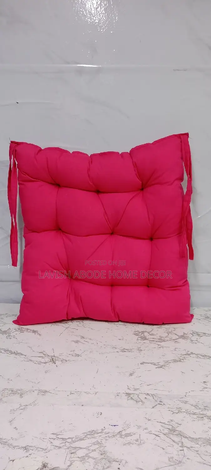 Chair Pads Padded Chair Cushion (Hot Pink)With Secure Ties