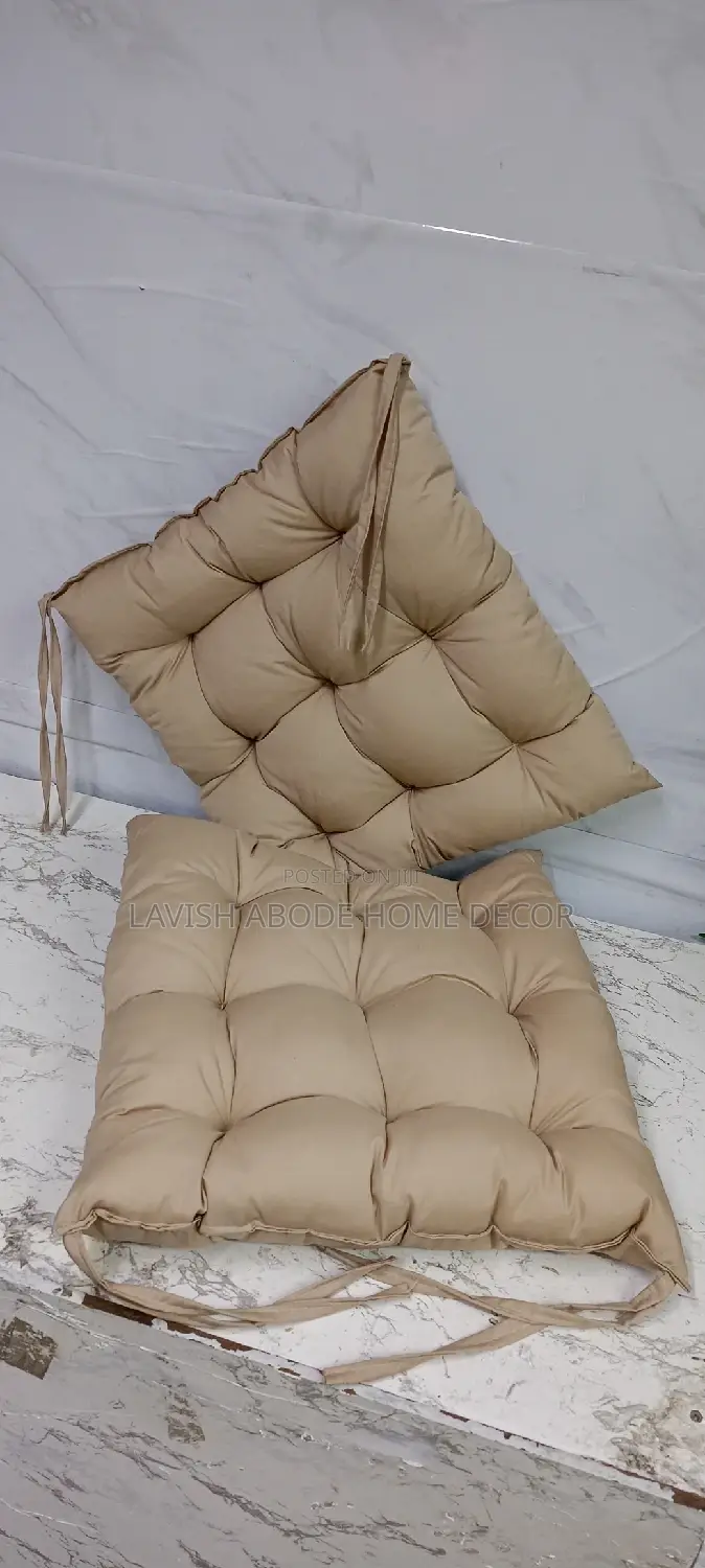 Chair Pads Padded Chair Cushion (Beige)With Secure Ties