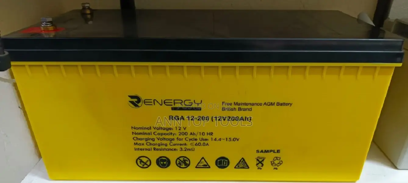 Renergy 200ah 12V AGM Battery British Brand