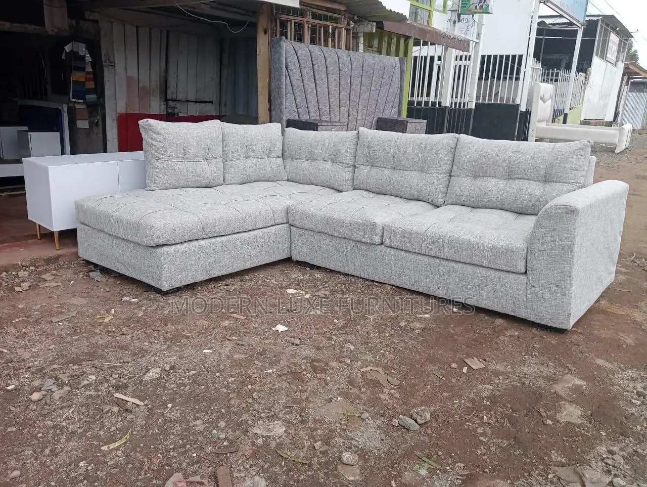 Light Grey L Sofa/ Corner Sofa