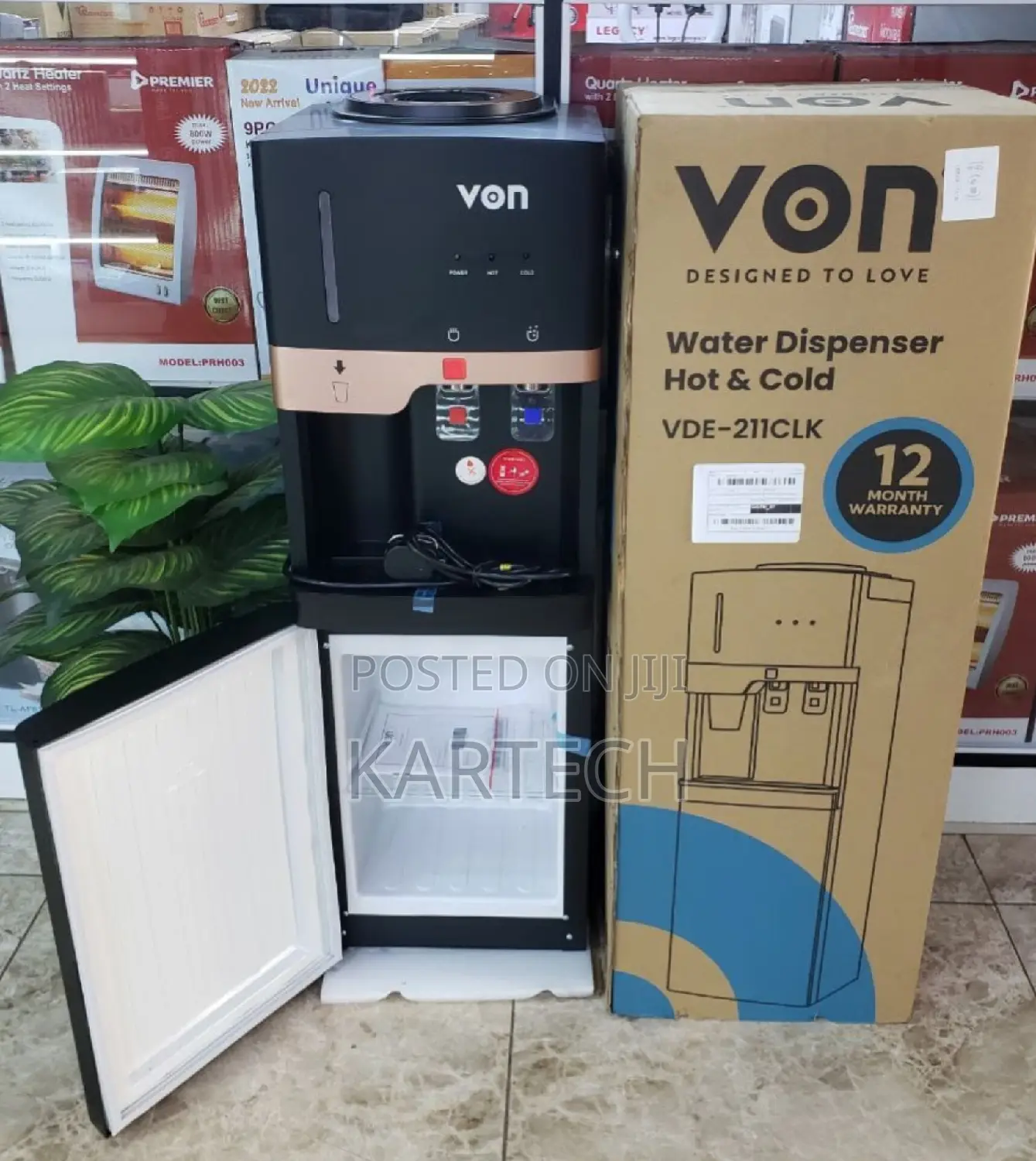 Von VDE-211CLK Hot and Cold Electric Cooling Dispenser
