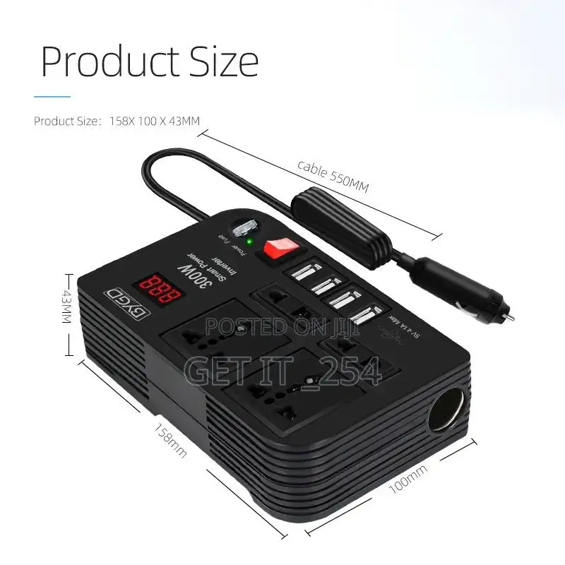 *300W Power Inverter DC 12V To AC 220V Car Power Inventor