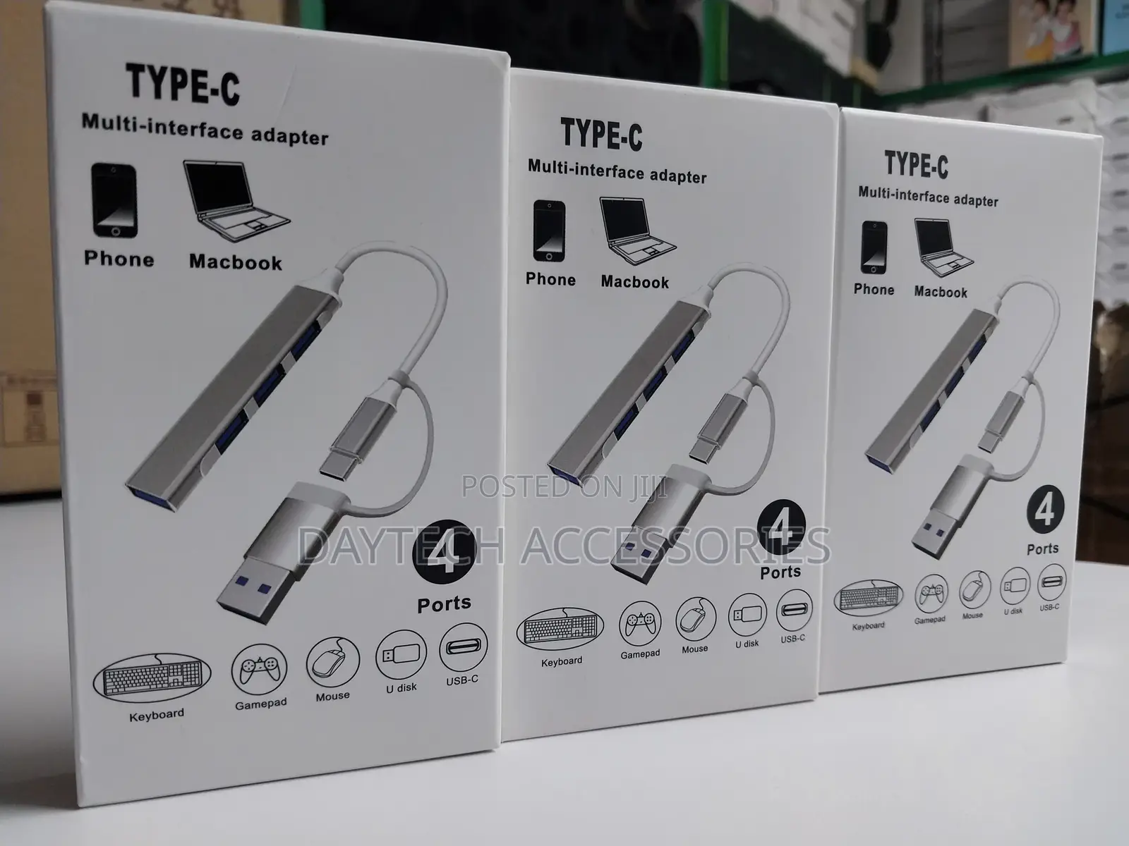 Usb 4 Ports Splitter Type C Multi-Interface Usb 3.0 Hub