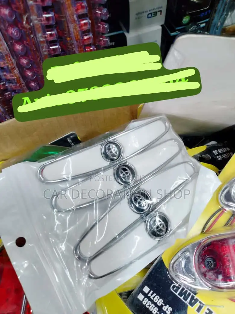 4pcs Metallic Toyota Branded White Door Antiscratch Guards