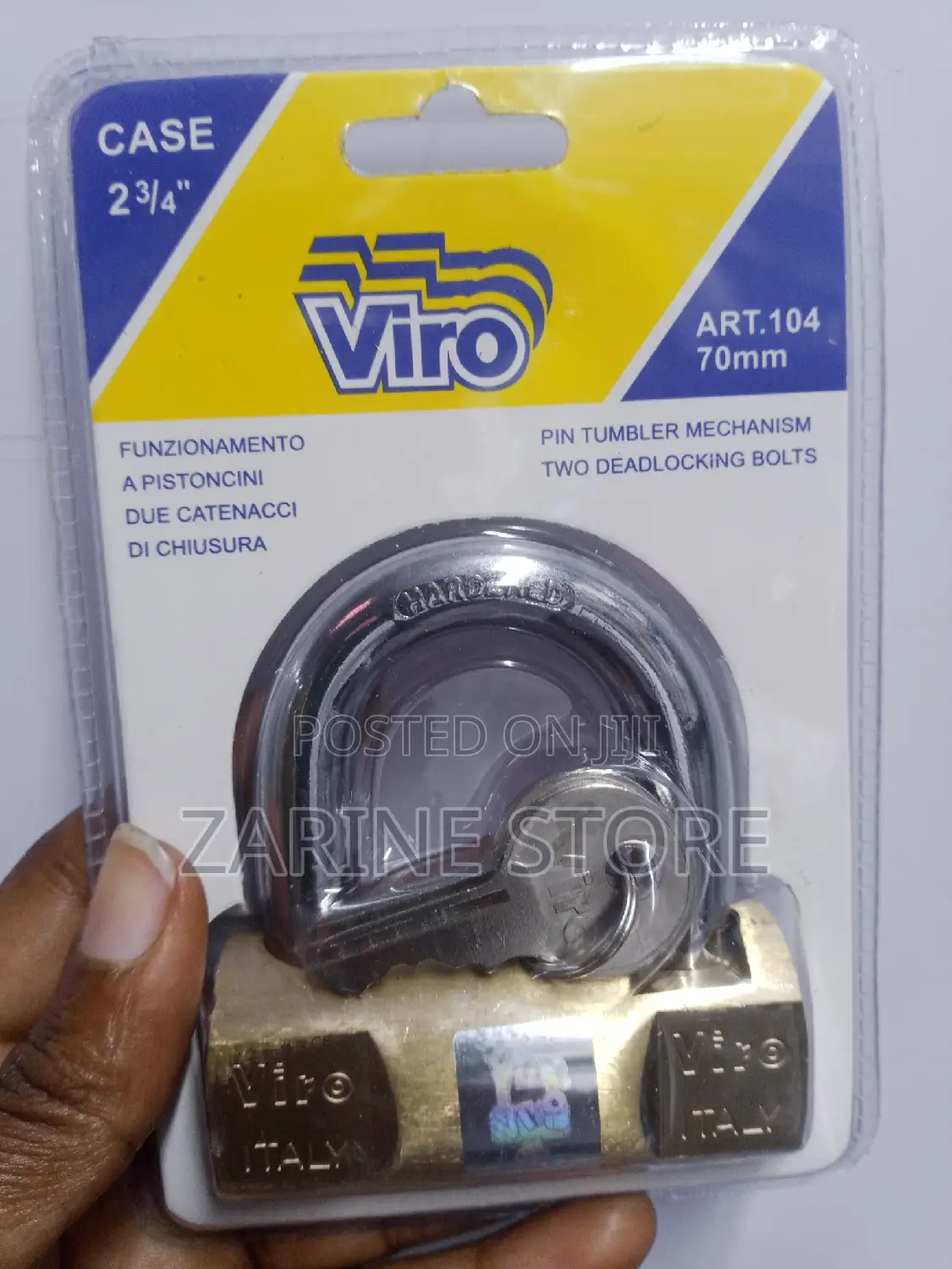Viro Italy Padlock 70mm Made of Hardened Steel