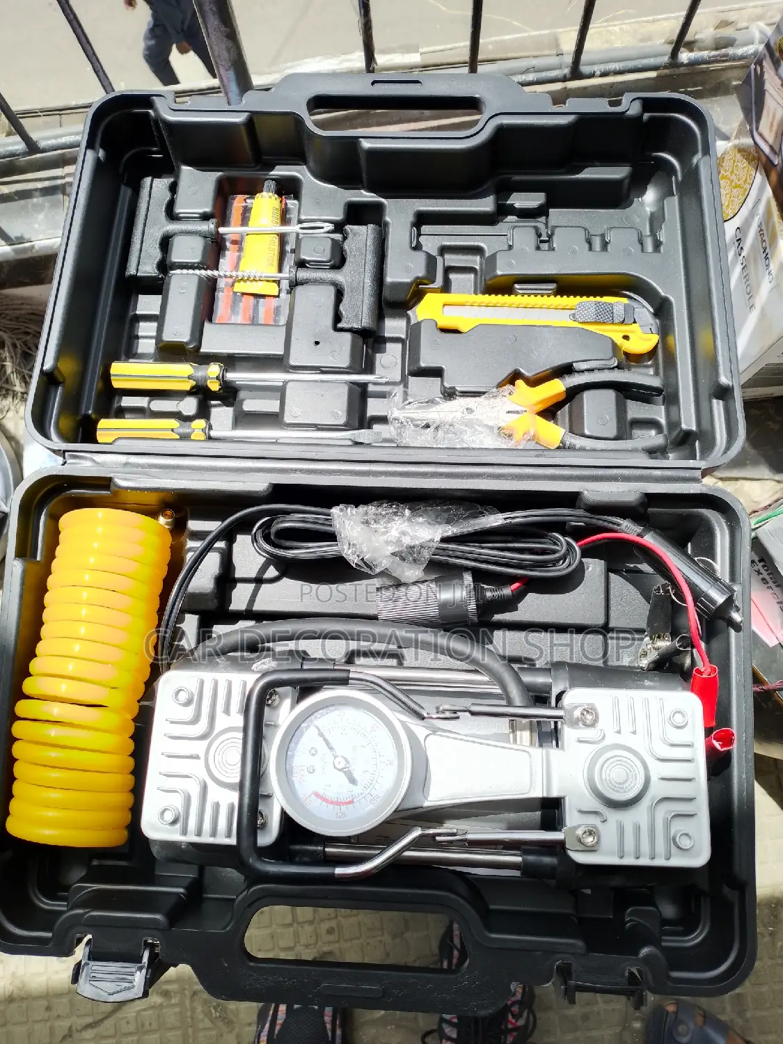 New Twin Cylinder Compressor With Puncture Repair Tools