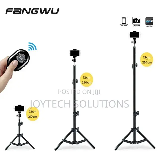 2.1 Tall Phone Tripod With Bluetooth Shutter Remote.