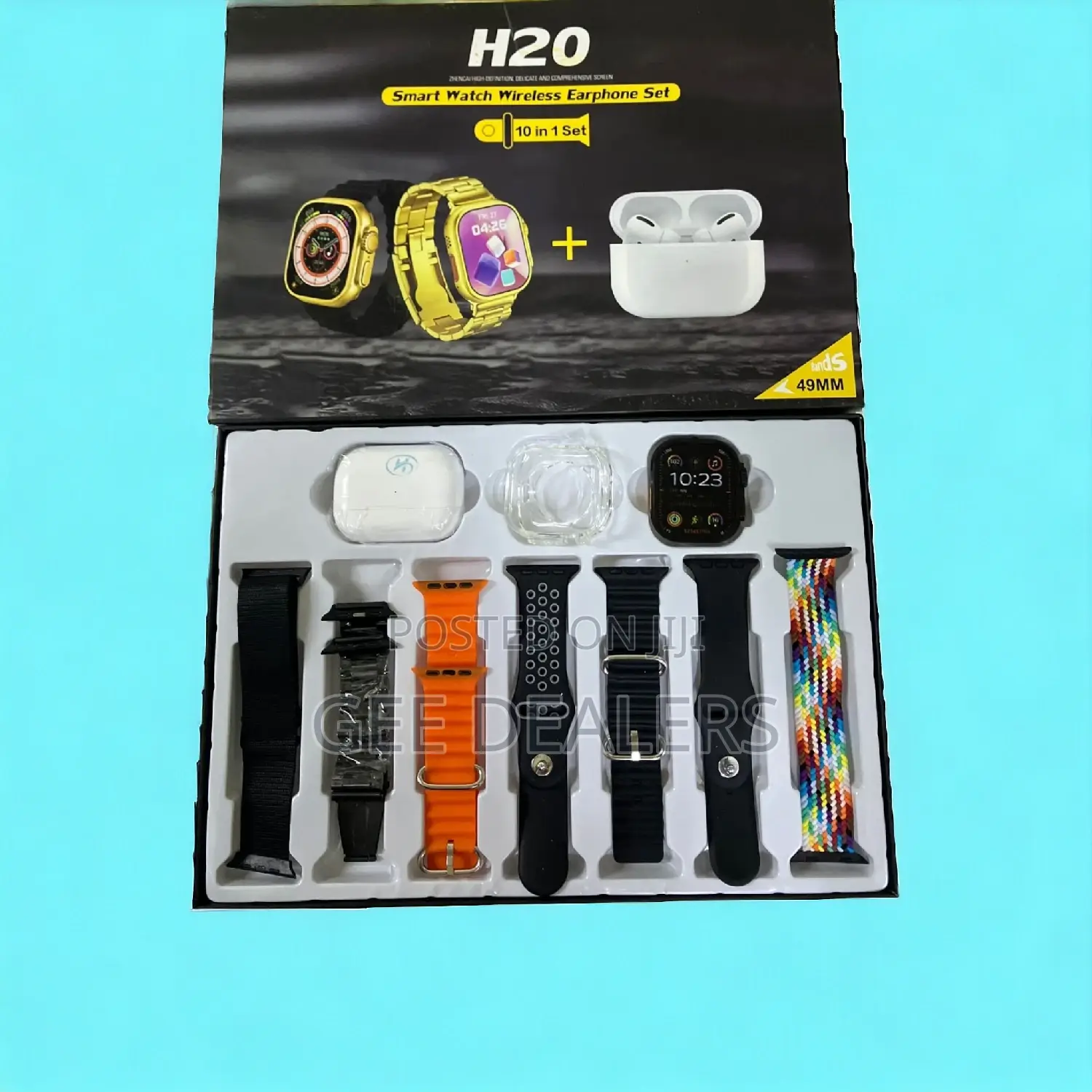 H20 Ultra Smart Watch With Earphone/Buds and Extra Straps