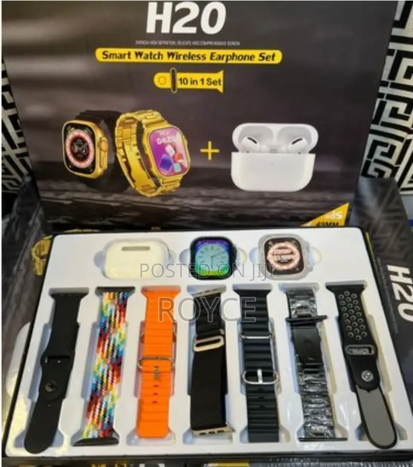 H20 Ultra Smart Watch With Bluetooth Wireless Earphones