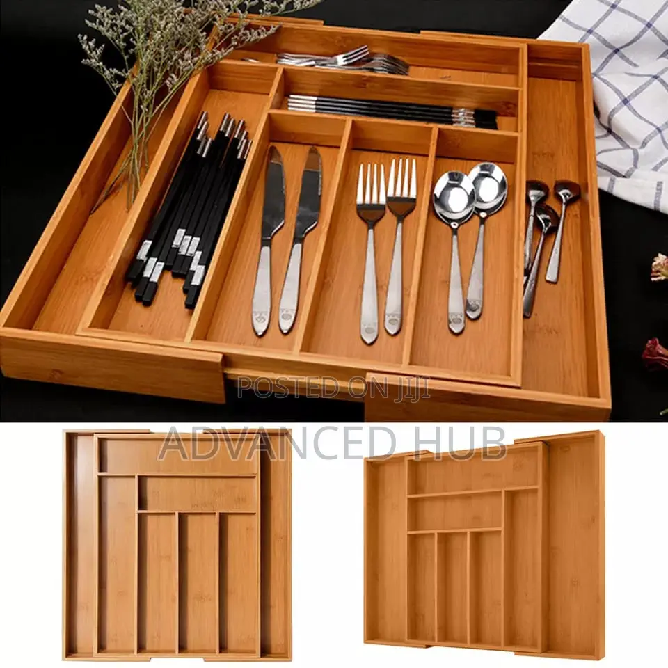 Bamboo Expandable Cutlery Organizer
