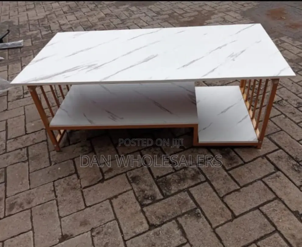 Marble Top Pattern Coffee Table- Wooden