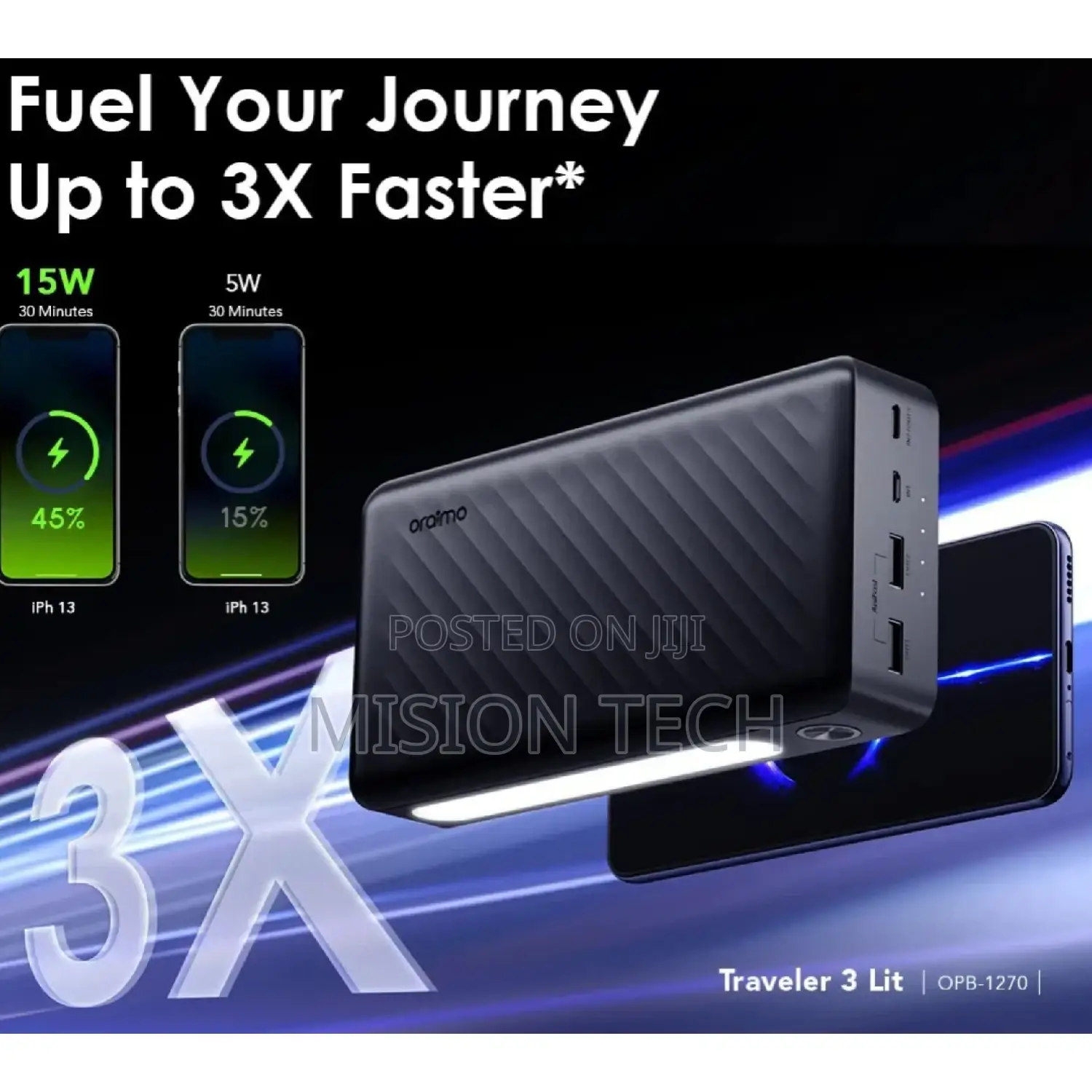 Oraimo Traveler 3 Lit 27000mah 15W Power-Bank (Original)