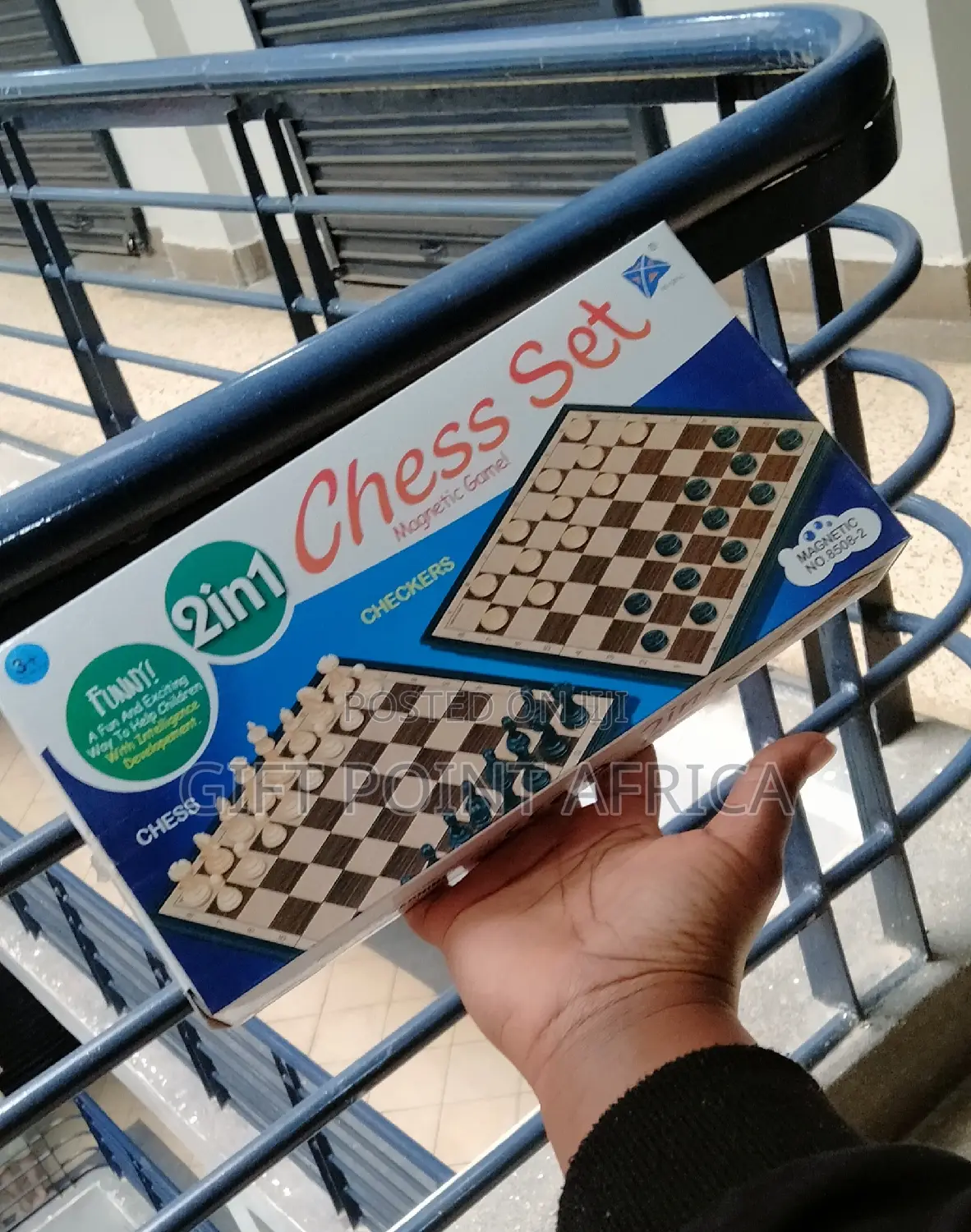 2 In1 Portable Chess and Checkers Draughts Board Game