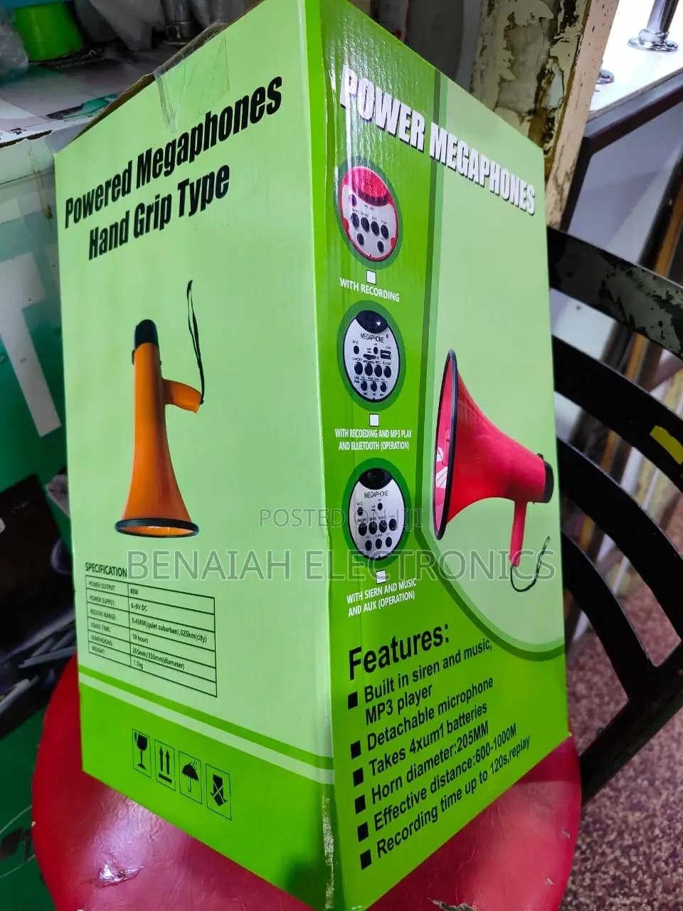 Megaphone 80watts,Built in Siren,Mp3 Player,120s Auto Record