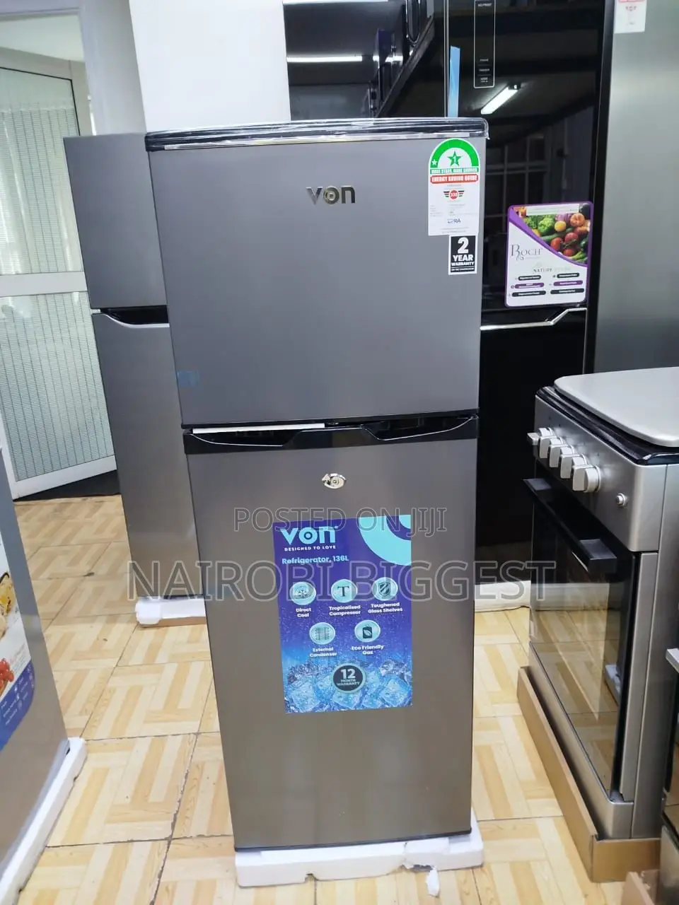 Von Vart-19dhs 136l Double Door Fridge