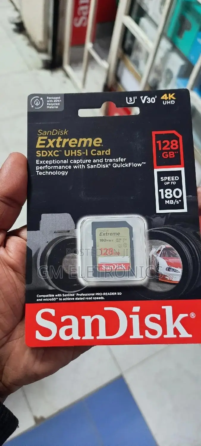 New 128gb Sandisk SDHC Card With 180mb/S Speed.